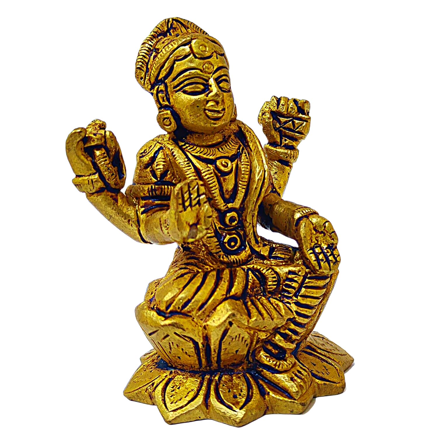 Divine Artz | Balambigai Statue Mini | Mini Balambika Idol | Balambigai Devi Statue | Bala Tripura Sundari Idol Brass 7.5CM Height Brass Gold Colour 1 Piece