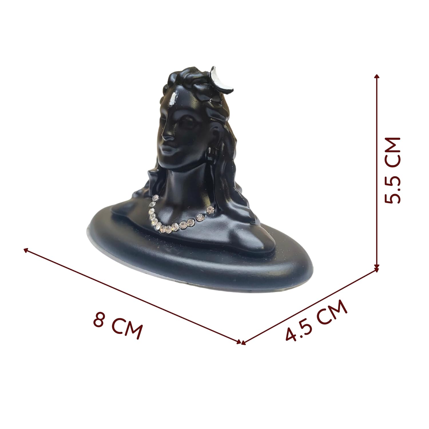 Divine Artz | Adiyogi Statue | Adiyogi Shiva Statue for Car | Adiyogi Statue for Home | Adiyogi Metal Statue Metal, Black, 1 Piece