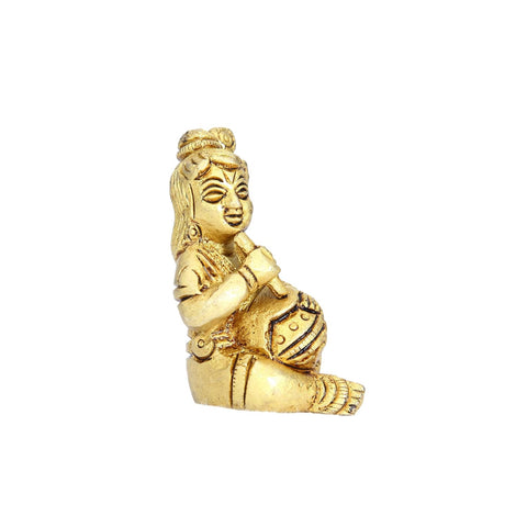 Divine Artz | Makhan Chor Krishna Idol Mini | Makhan Chor Krishna Murti Mini | Makhan Chor Idol Brass, 5.5 CM Height, Gold Colour, 1 Piece