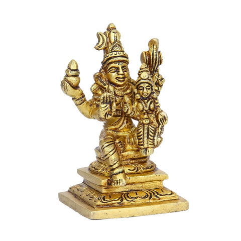 Divine Artz | Small Swarna Akarshana Bhairava Idol | Swarna Akarshana Bhairava Statue Small | Small Swarna Akarshana Bhairavar Silai, Brass, Height 8.5CM, Gold Colour, 1 Piece