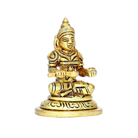 Divine Artz | Annapurani Idol Mini | Annapoorani Idol Mini | Annapoorani for Kitchen | Annapurani Silai Brass, 6cm Height, Brass, Gold Colour, 1 Piece