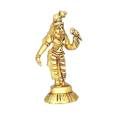 Divine Artz |  Andal Idol Brass Small | Andal Devi Idol | Andal Idol Small | Andal Devi Idol Brass, Height 8CM Gold Colour 1 Piece