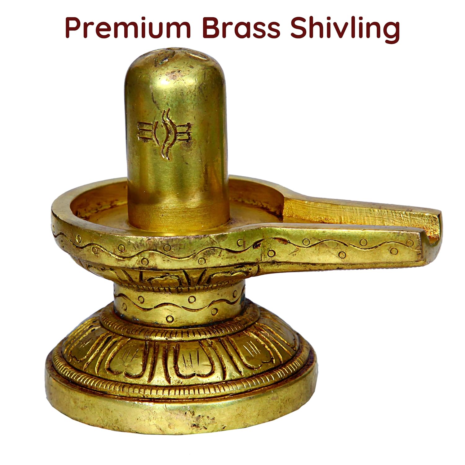 Divine Artz | Brass Shivling | Brass Shiva Lingam | Brass Sivalingam for Puja Brass 8.5CM Height Gold Colour 1 Piece