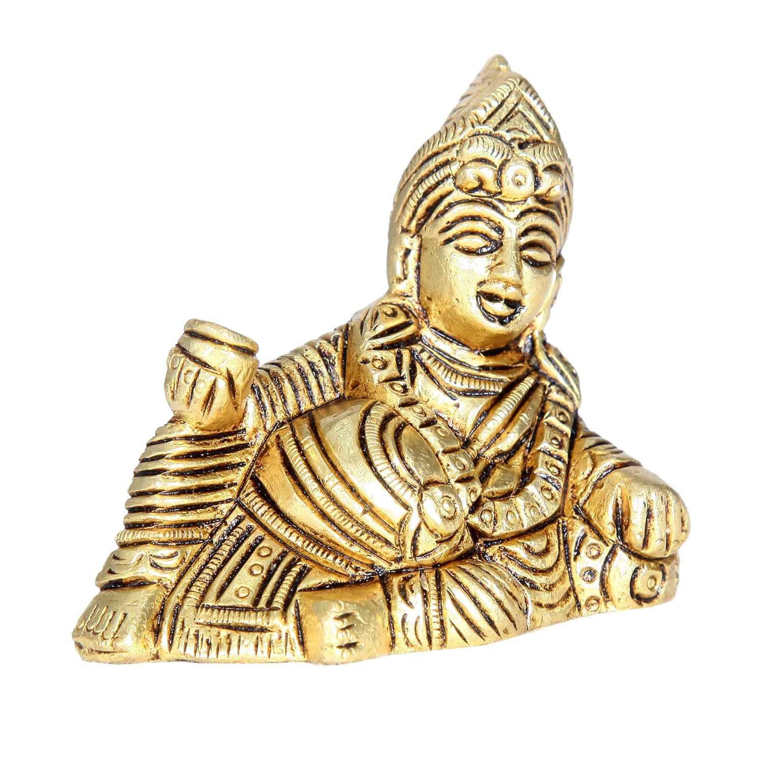 Divine Artz | Kuber Maharaj Murti | Kuber Maharaj Idol | Kuber Maharaj Ki Murti Brass, 6.5Cm Height, Gold Colour, 1 Piece