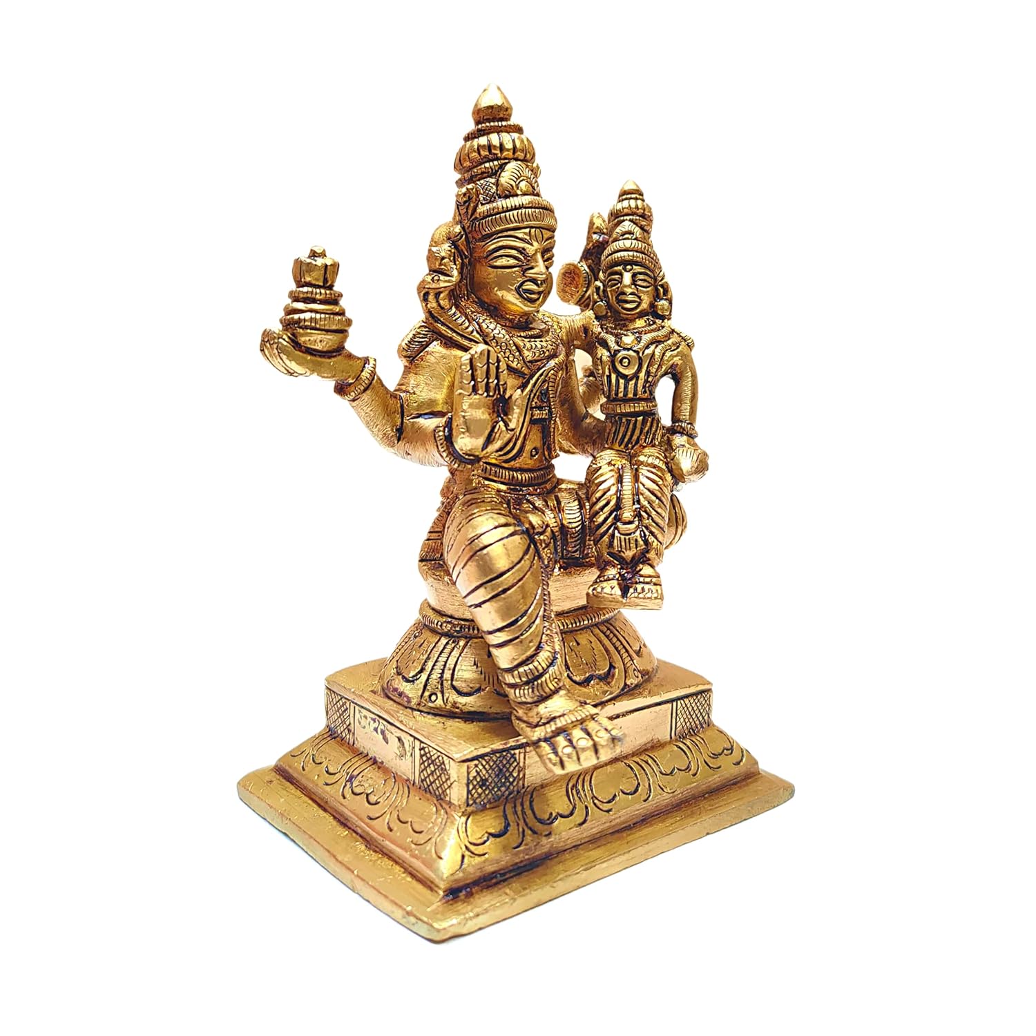 Divine Artz |Swarna Akarshana Bhairava Idol | Swarna Akarshana Bhairava Statue | Swarna Akarshana Bhairavar Silai, Brass, Height 12CM, Gold Colour, 1 Piece