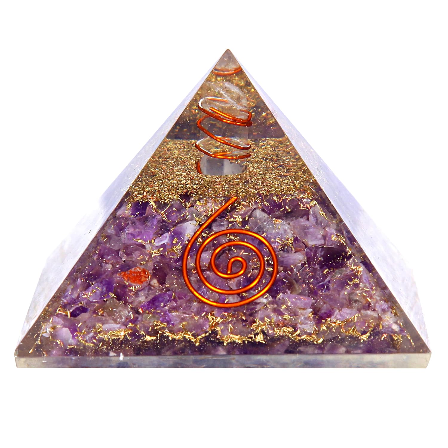 Divine Artz | Original Amethyst Orgonite Pyramid | Amethyst Orgone Pyramid | Orgonite Pyramid for Reiki Healing Vastu Pyramid (3 Inch Width X 2 Inch Height) 1 Piece