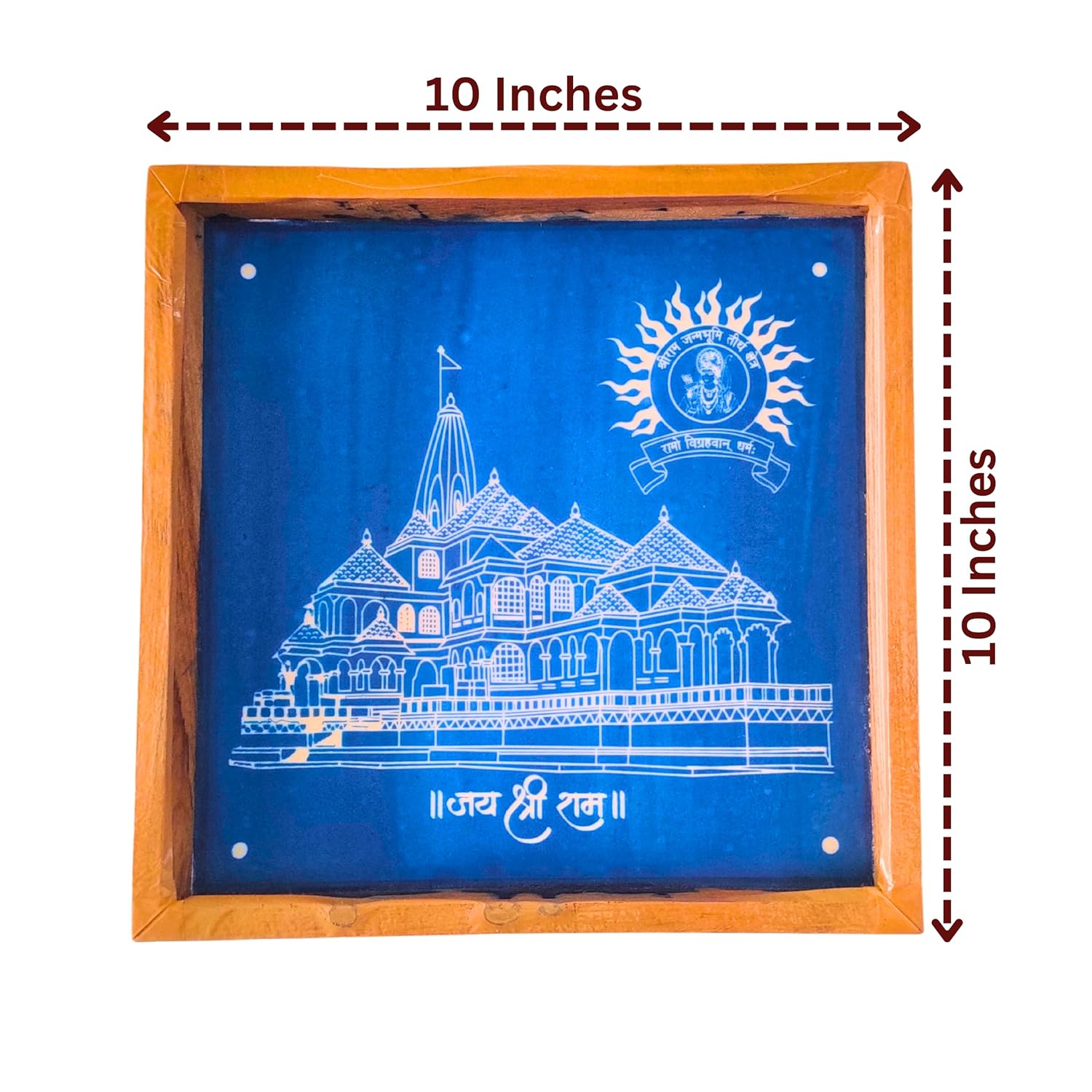 Divine Artz | Ayodhya Ram Mandir Rangoli Stencil | Ayodhya Ram Mandir Rangoli Sacha Wooden, 1 Piece (10x10 Inches)