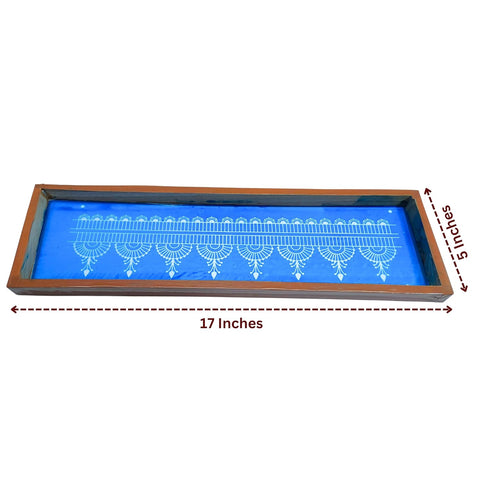 Divine Artz | Toran Border Rangoli Stencil Wooden, Rangoli Sacha Wooden, 1 Piece (17x5 Inches)