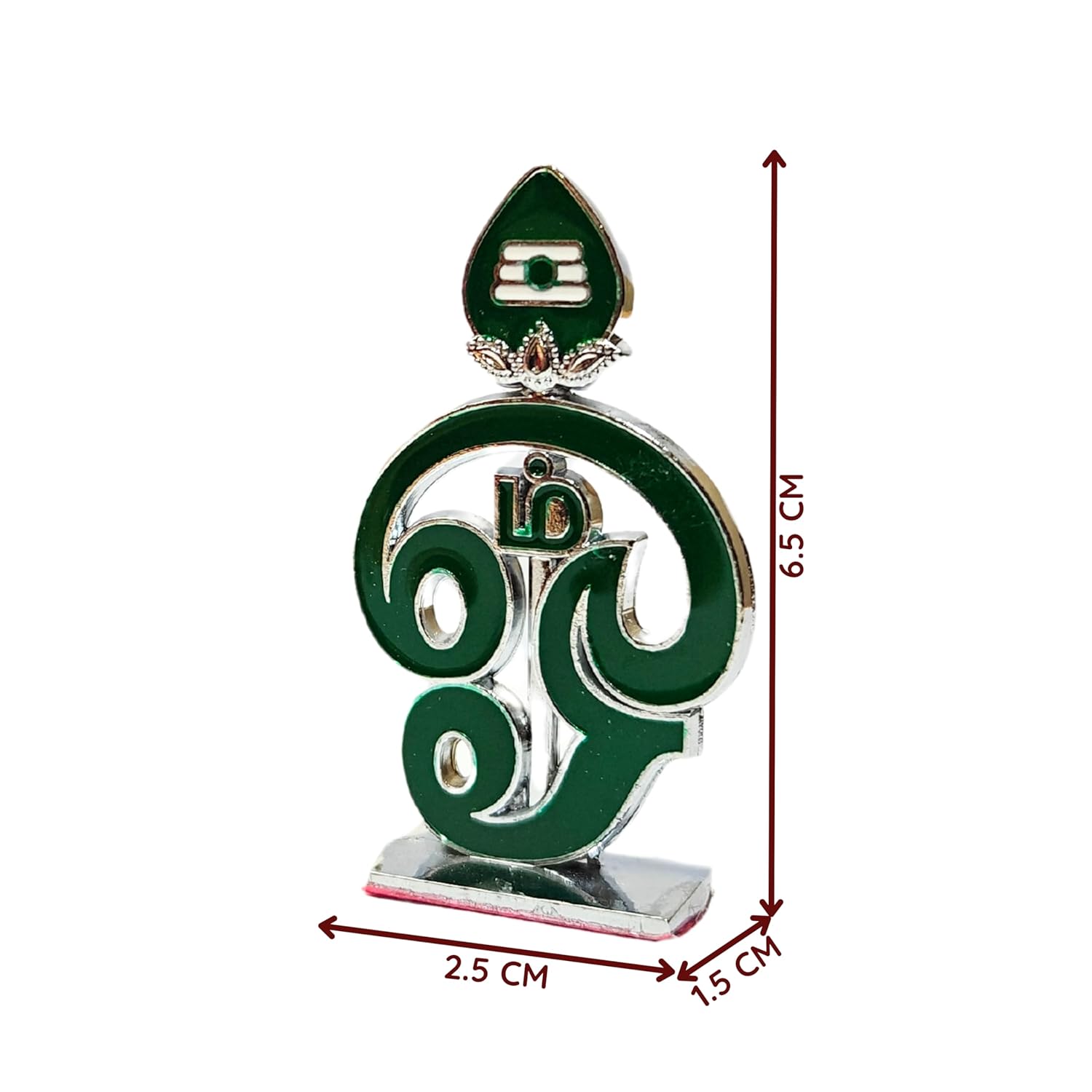 Divine Artz | Tamil Om Idol for Car Dashboard | Om Vel for Car Dashboard, Metal, 1 Piece (Green)