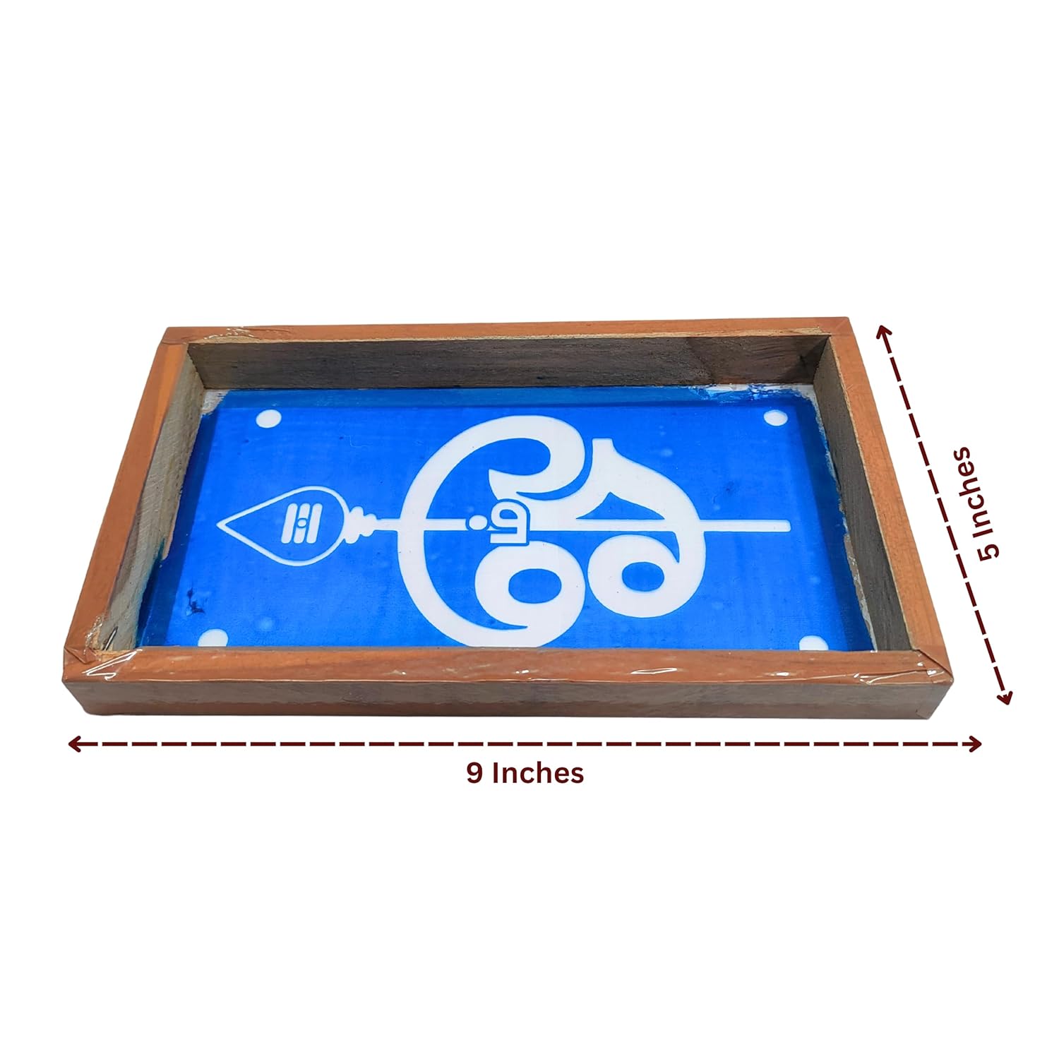 Divine Artz | Om Rangoli Stencil Wooden, Rangoli Sacha Wooden, 1 Piece (9x5 Inches)