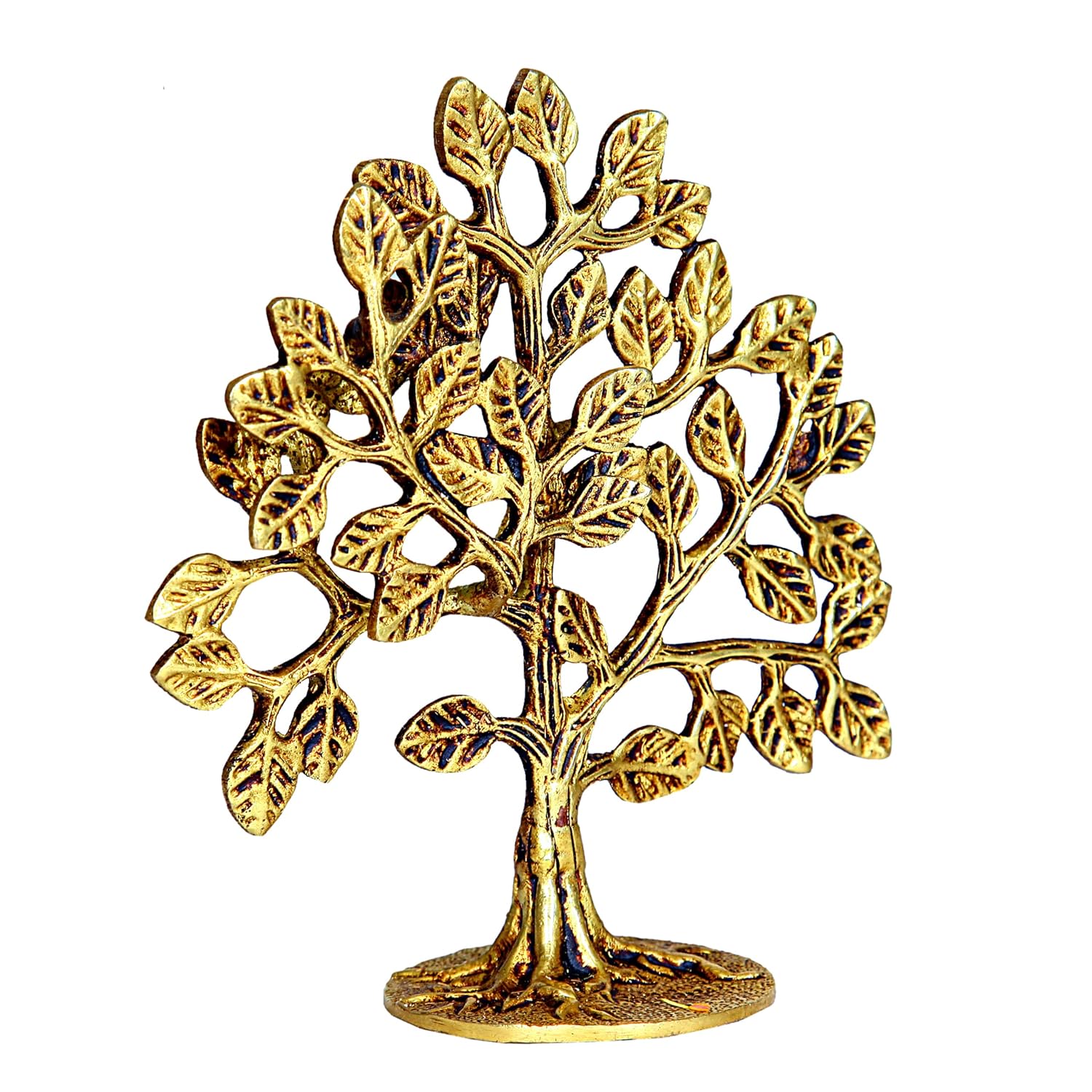 Divine Artz |  Karpaga Viruksham Tree | Kalpavriksha Tree | Kalpa Vruksha Tree Brass, 15cm Height, Gold Colour - (1 Piece)