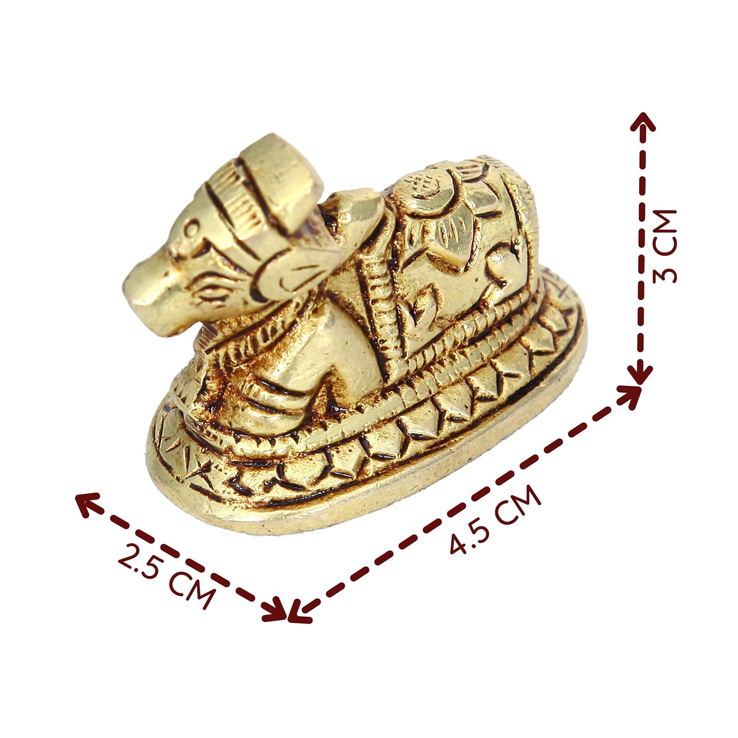 Divine Artz | Chota Shivling with Nandi for Home Puja | Chota Shivling with Nandi Brass, Gold Colour(1 Set)