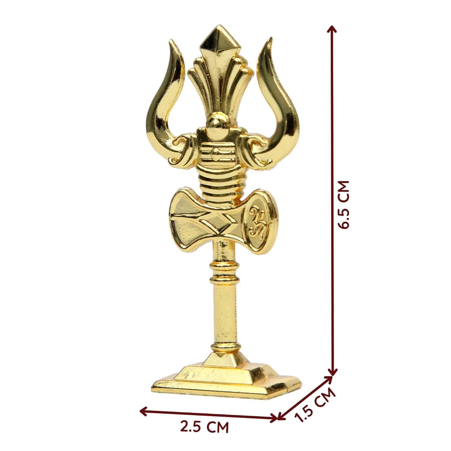 Divine Artz | Trishul for Car Dashboard | Soolam for Car Dashboard, Metal, 1 Piece (Gold Colour)