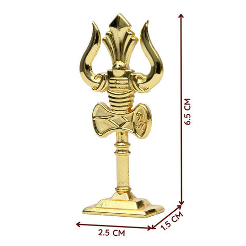 Divine Artz | Trishul for Car Dashboard | Soolam for Car Dashboard, Metal, 1 Piece (Gold Colour)