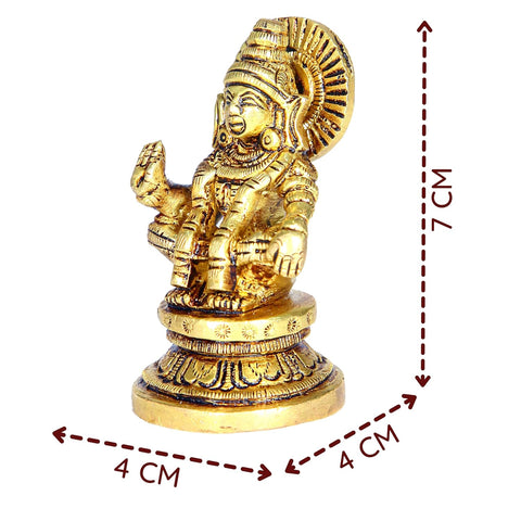 Divine Artz | Lord Ayyappa Idol | Ayyappa God Idol | Lord Ayyappa Brass Idol | Ayyappa Swamy Idol Metal | Ayyappa Idol Brass, 7 CM Height, Gold Colour 1 Piece