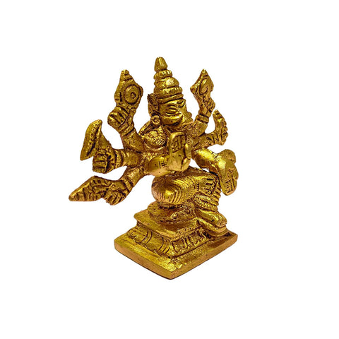 Divine Artz | Varahi Amman Idol Mini | Mini Varahi Amman Statue | Varahi Amman Silai Mini | Mini Varahi Statue Brass, 5.5 CM Height, Gold Colour, 1 No