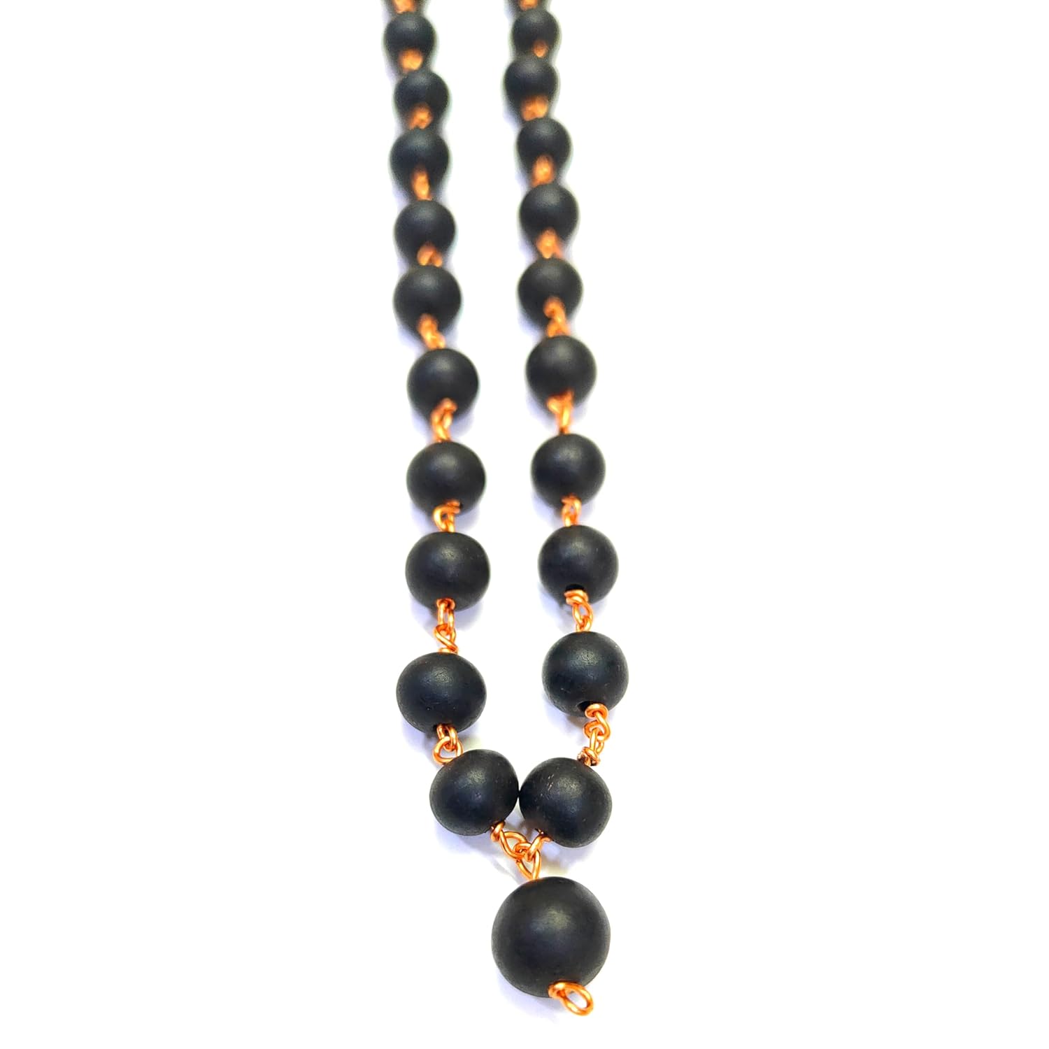 Divine Artz | Karungali Malai Copper Original 8mm | Karungali Malai Copper 8mm 54 Beads, Ebony Wood, 1 Piece