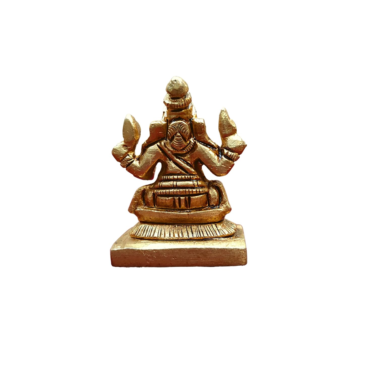 Divine Artz |  Mini Valampuri Vinayagar Idol | Mini Right Trunk Ganesha Idol | Ganesha Idol with Right Trunk for Car Dashboard Brass Height 4CM, Gold Colour, 1 Piece