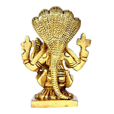 Divine Artz | Lakshmi Narasimhar Statue | Lakshmi Narasimha Statue | Lakshmi Narasimhar Idol | Lakshmi Narasimha Swamy Idol Brass 9cm Height, Brass, Gold Colour(1 Piece)