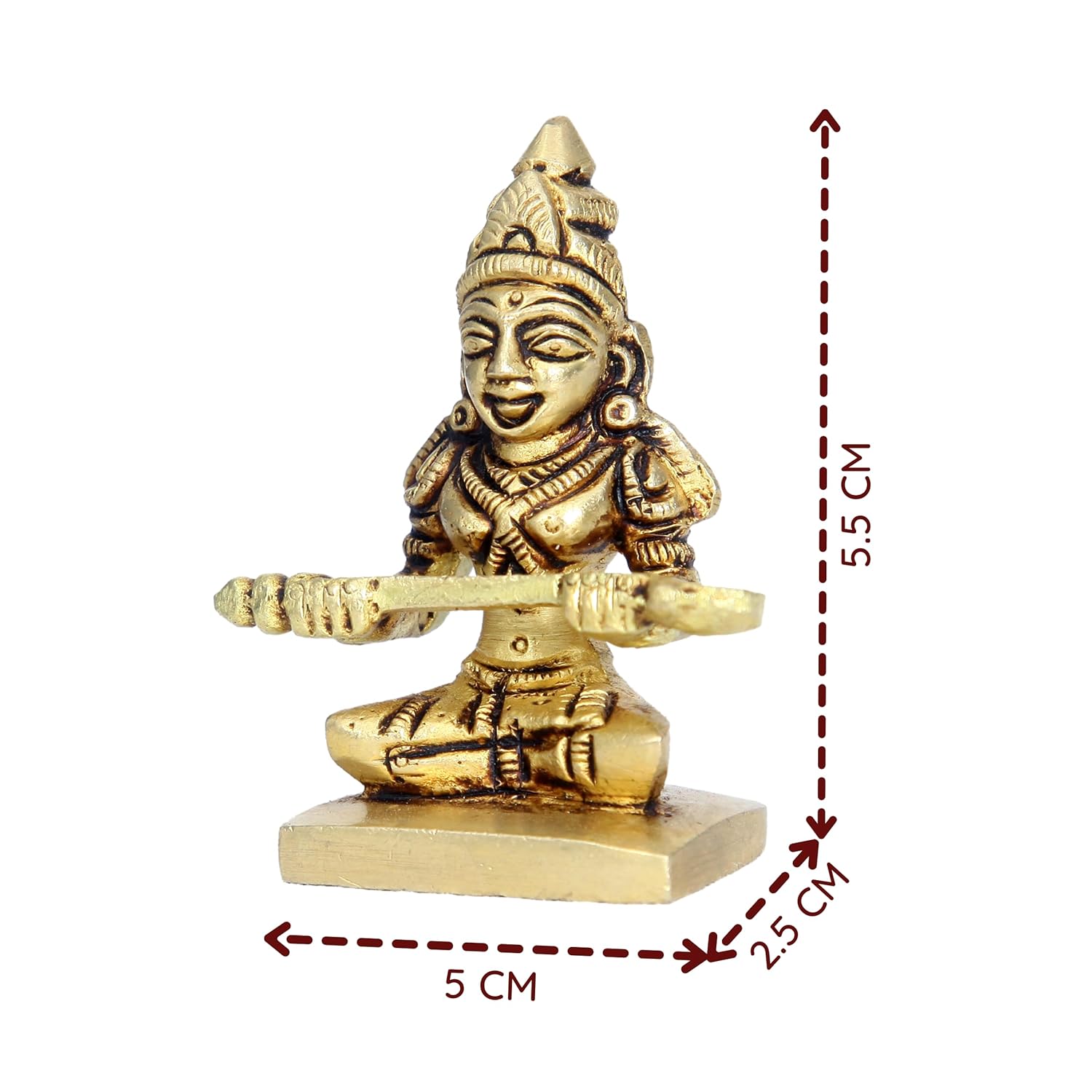 Divine Artz | Chotta Annapurna Devi Idol Brass | Chotta Annapoorani Statue Brass Gold Colour 1 Piece, Brass, Gold Colour, 1 Piece