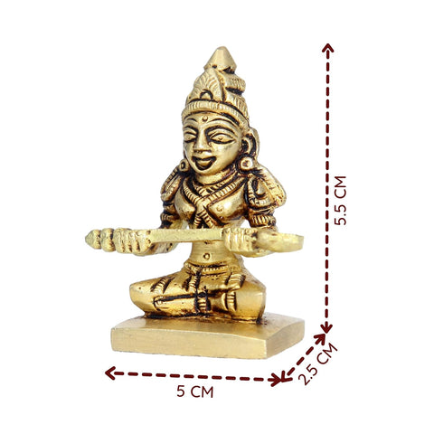 Divine Artz | Chotta Annapurna Devi Idol Brass | Chotta Annapoorani Statue Brass Gold Colour 1 Piece, Brass, Gold Colour, 1 Piece