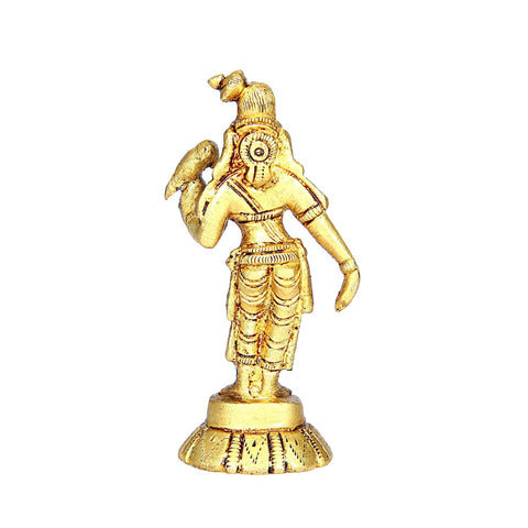 Divine Artz |  Andal Idol Brass Small | Andal Devi Idol | Andal Idol Small | Andal Devi Idol Brass, Height 8CM Gold Colour 1 Piece