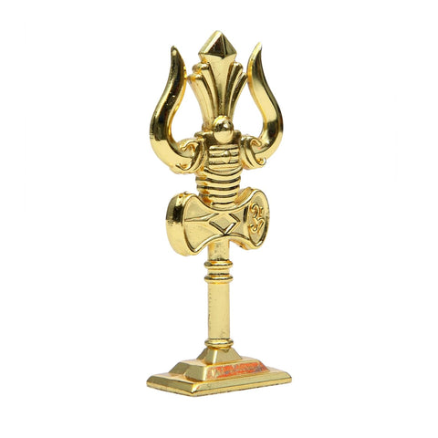 Divine Artz | Trishul for Car Dashboard | Soolam for Car Dashboard, Metal, 1 Piece (Gold Colour)