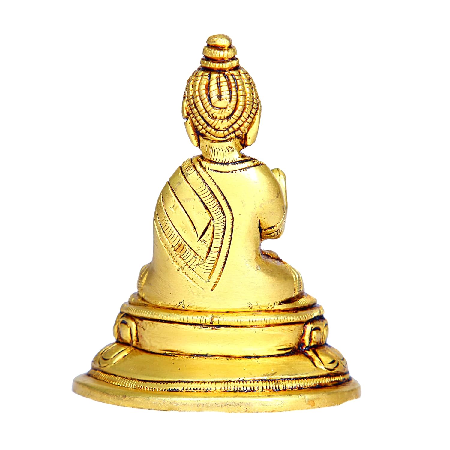 Divine Artz | Buddha Statue | Buddha Idol | Brass Buddha Statue | Brass Buddha Idol | Brass Buddha Small | Lord Buddha Statue Brass 9CM Height, Gold Colour 1 No