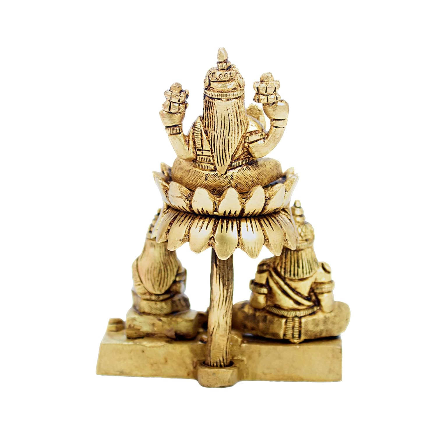 Divine Artz | Lakshmi Kubera Statue | Lakshmi Kuberar Idol Brass | Kuber Laxmi Murti Statue, Brass, 5 Inches Height, Gold Colour, 1 Piece