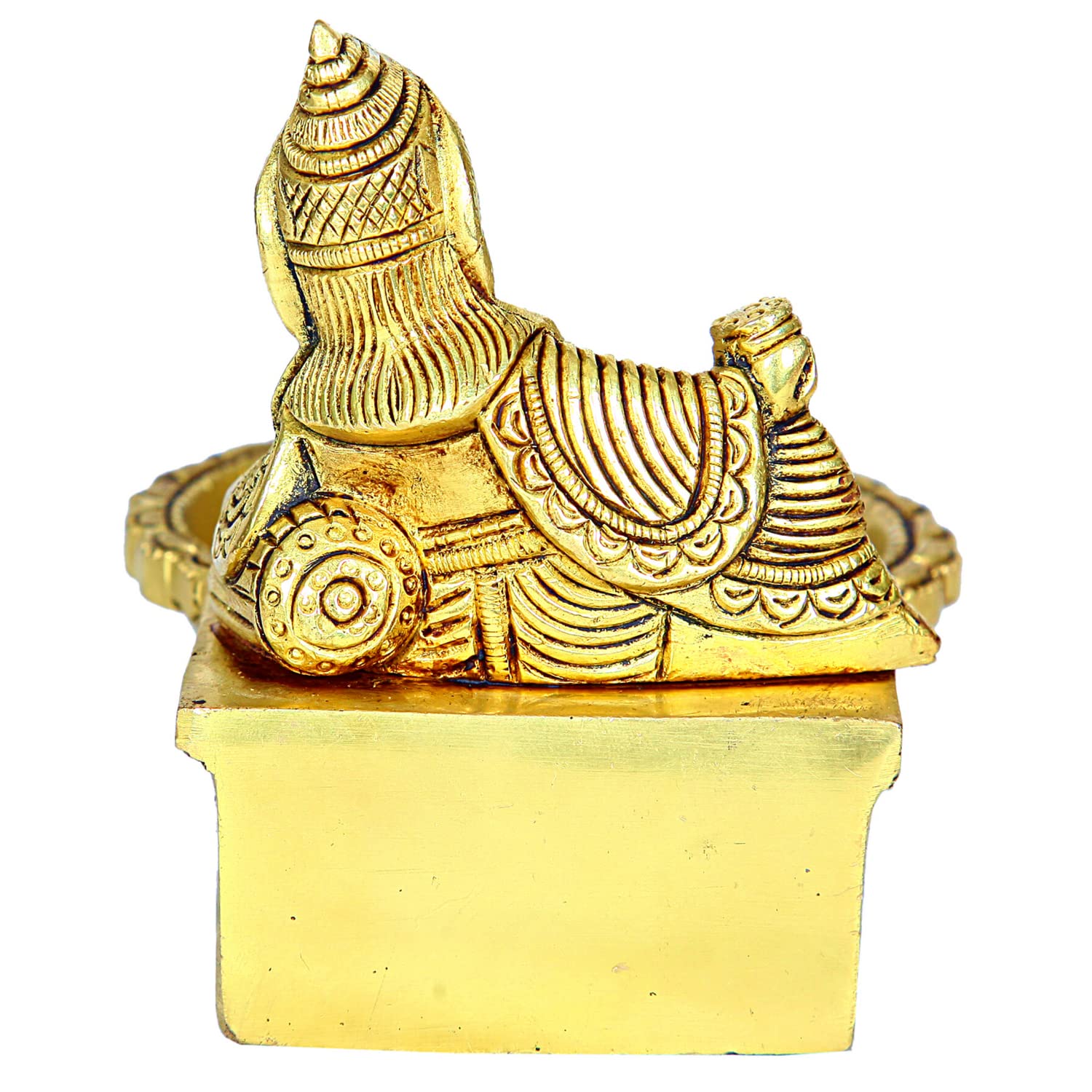 Divine Artz | Kubera Deepam with Kubera Statue | Kubera Deepam Brass Big Size | Kubera Vilakku with Statue | Kuberan Deepam Brass 10 CM Height, Gold Colour 1 No