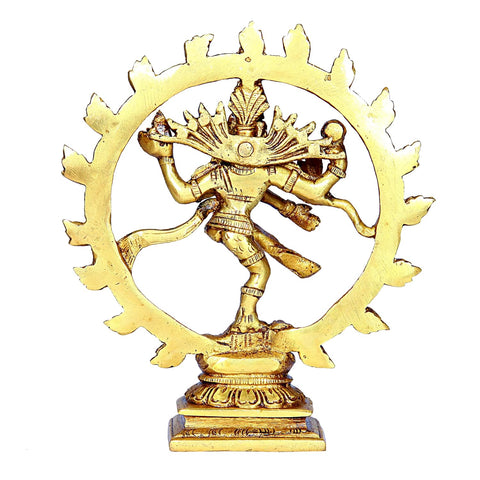 Divine Artz | Nataraj Statue Brass | Nataraja Idol Brass | Lord Nataraja Statue Brass, Height 16.5 CM Gold Colour 1 Piece