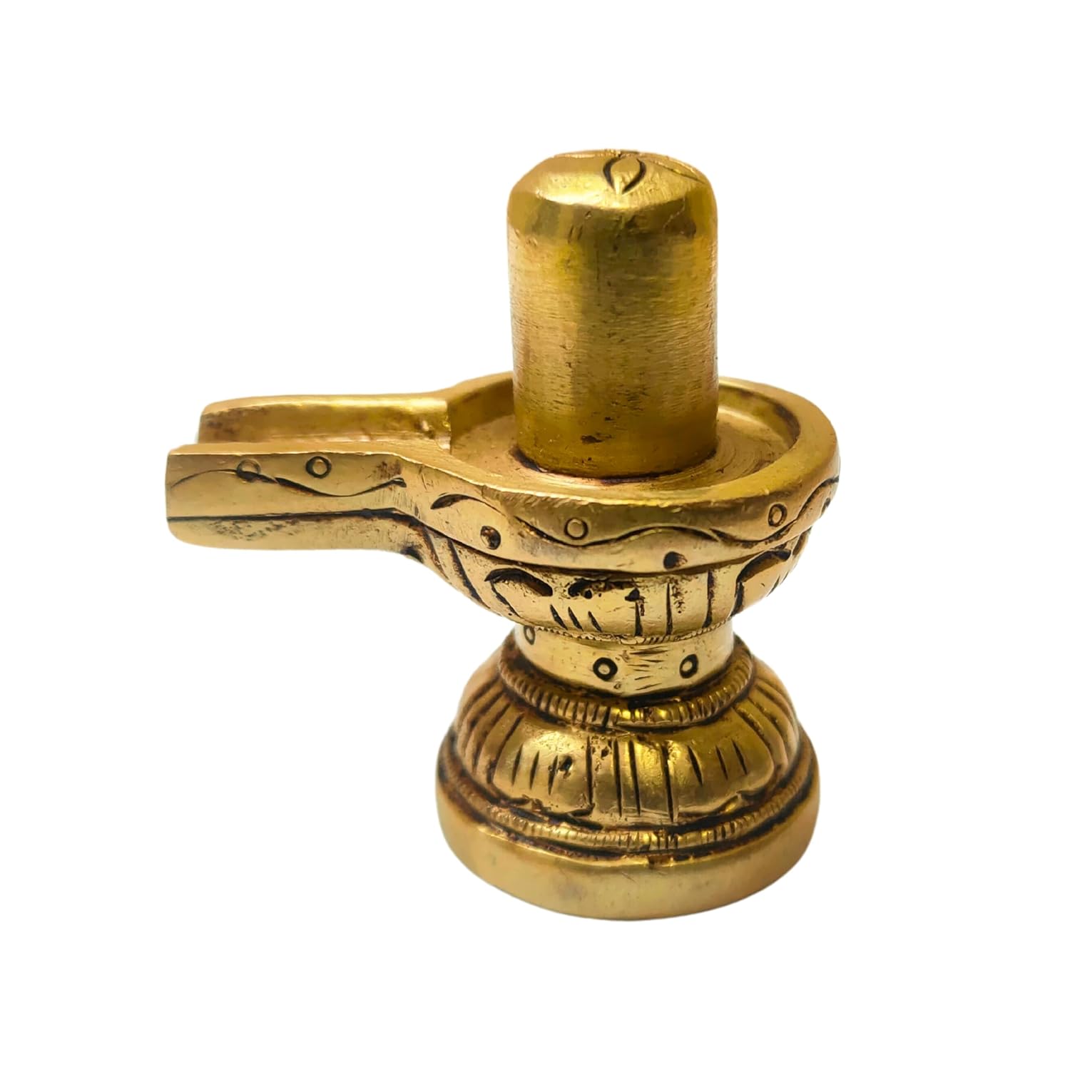 Divine Artz | Chota Shivling | Very Small Shivling 4.5 CM Height, Brass, Gold Colour, 1 Piece