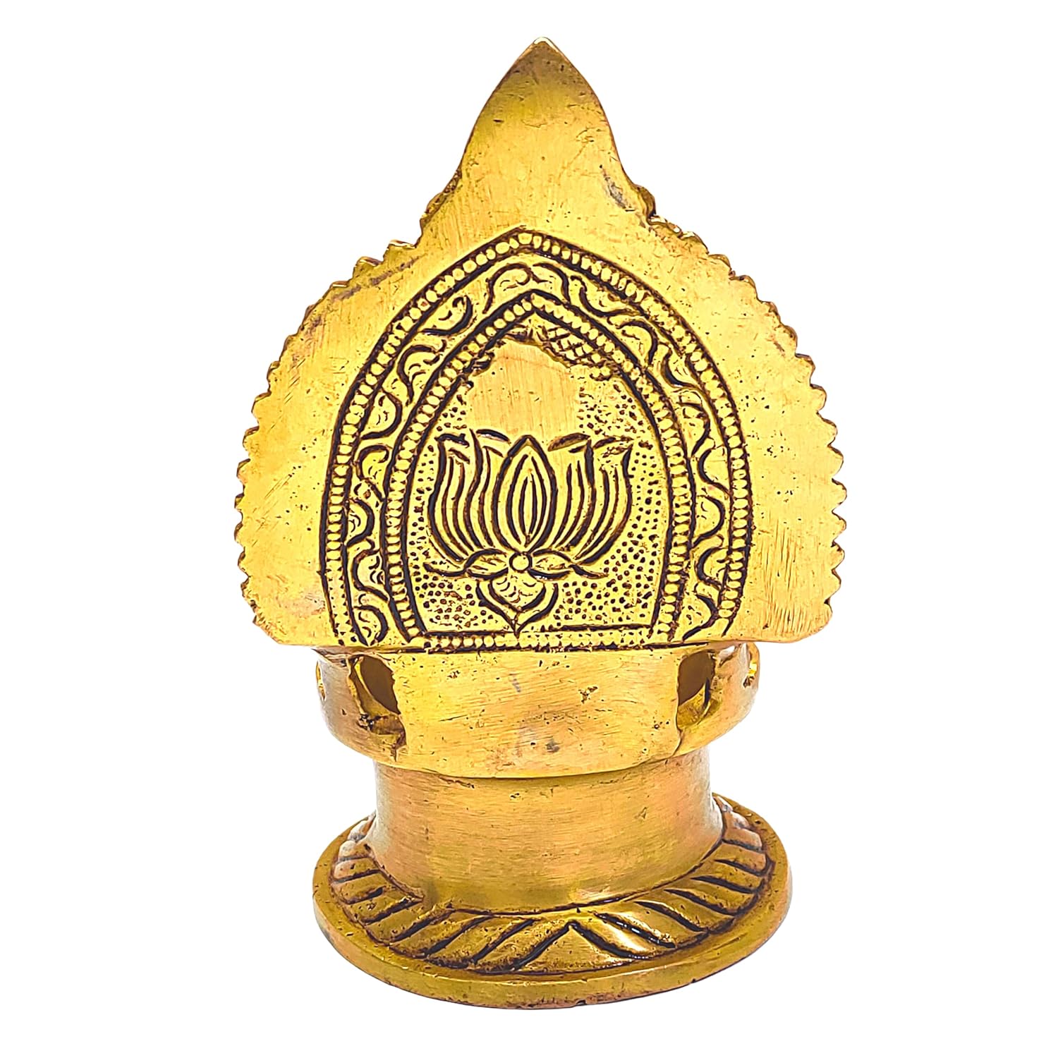 Divine Artz | Premium Kamatchi Amman Vilakku Brass Kamakshi Vilakku for Pooja | Kamakshi Deepam Big | Kamatchi Vilakku Big, Brass, Height 14 CM, Gold Colour, 1 Piece