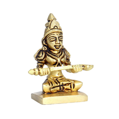 Divine Artz | Chotta Annapurna Devi Idol Brass | Chotta Annapoorani Statue Brass Gold Colour 1 Piece, Brass, Gold Colour, 1 Piece