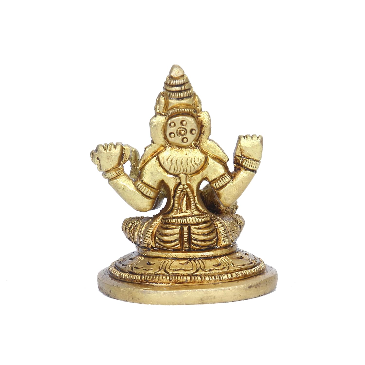 Divine Artz | Saraswati Idol | Saraswati Idol Small | Saraswati Idol Brass, 5.5Cm Height, Gold Colour, 1 Piece