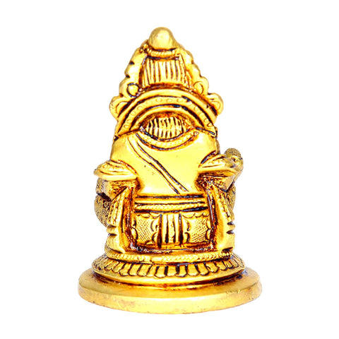 Divine Artz |  Kubera Statue Small | Small Kuber Statue in Brass | Small Kubera Idol Brass | Kuber Murti Brass Small | Small Kuber Murti Brass Height 9.5cm Gold Colour 1 Piece