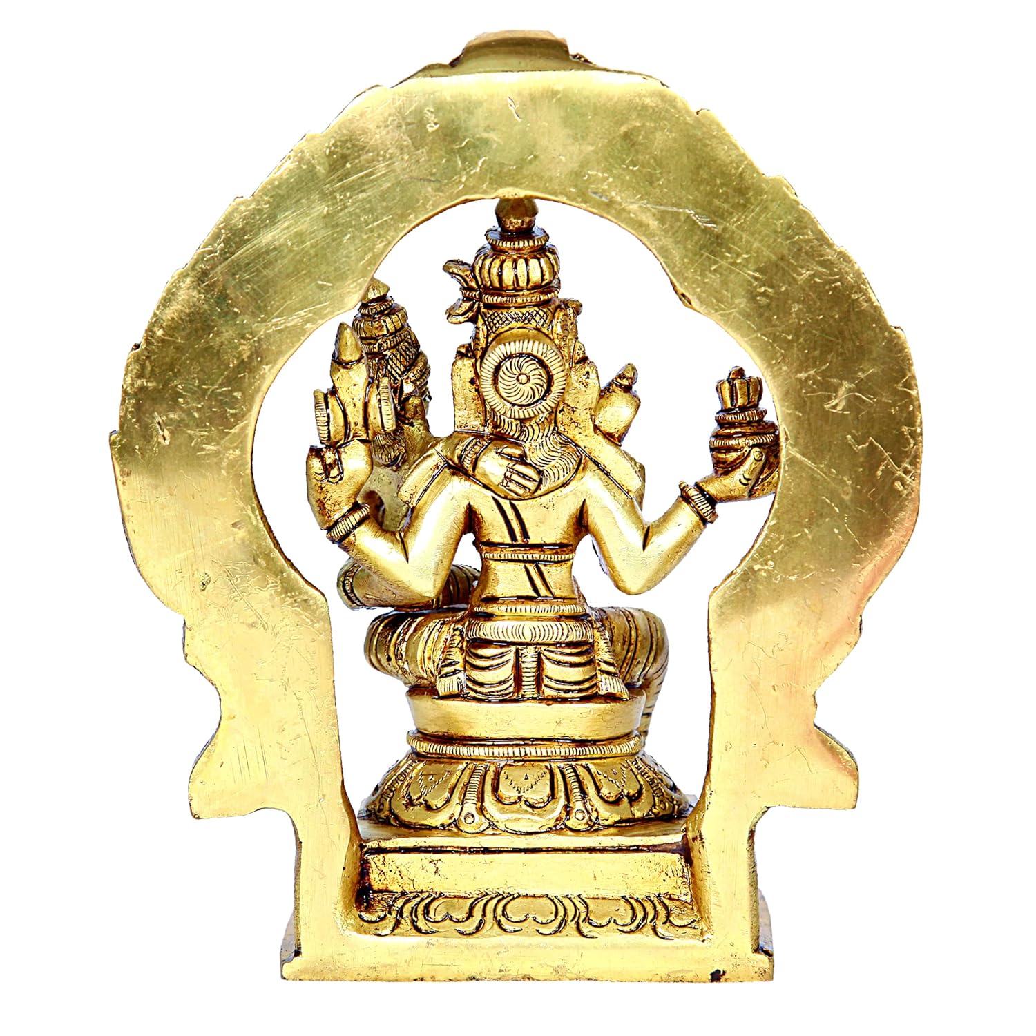 Divine Artz | Swarna Akarshana Bhairavar Silai with Thiruvachi | Sorna Akarshana Bhairavar Statue | Swarna Akarshana Bhairava Idol Brass, Height 15CM Gold Colour 1 Piece