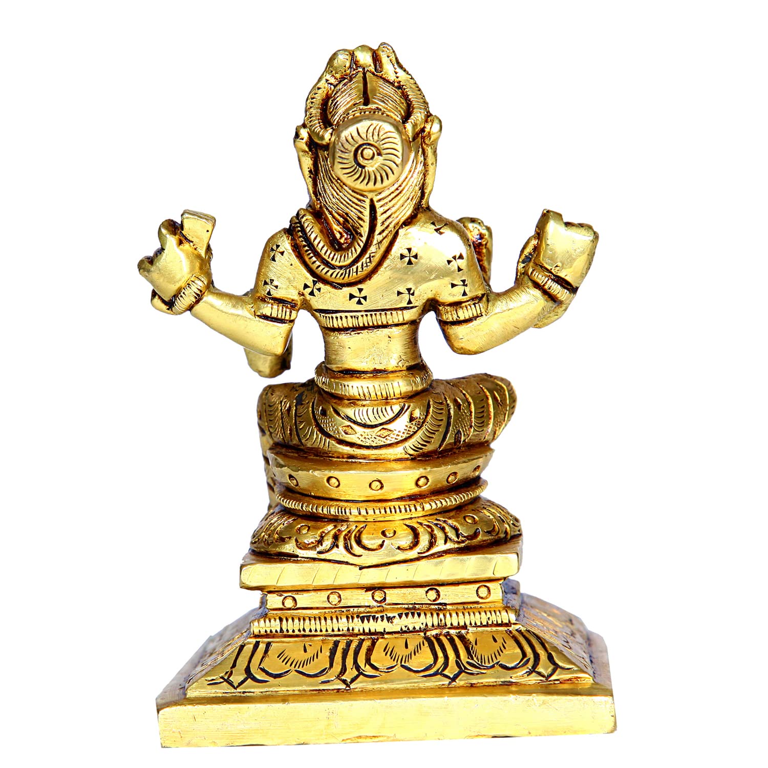 Divine Artz | Balambika Idol Brass Small | Premium Finish Balambigai Statue Square Base | Small Bala Tripura Sundari Idol, 9cm Height, Gold Colour(1 Piece)