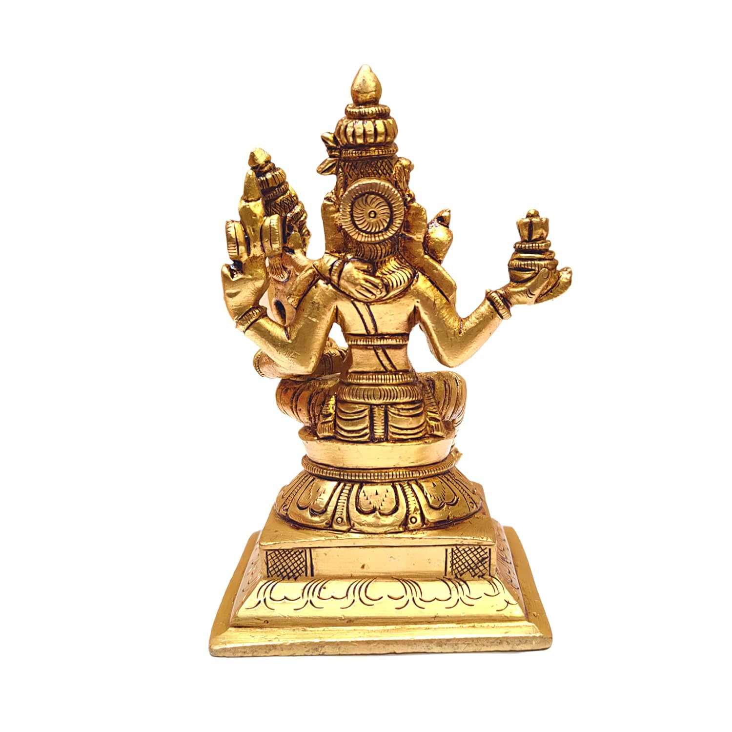 Divine Artz |Swarna Akarshana Bhairava Idol | Swarna Akarshana Bhairava Statue | Swarna Akarshana Bhairavar Silai, Brass, Height 12CM, Gold Colour, 1 Piece