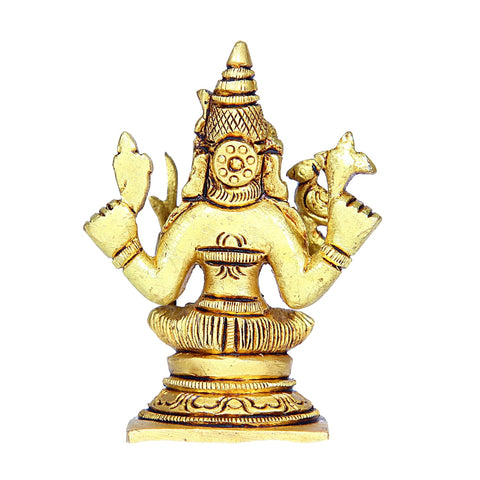 Divine Artz | Kamakshi Amman Statue | Kamakshi Amman Idol | Kamatchi Amman Silai Brass, 7cm Height, Gold Colour - (1 Piece)