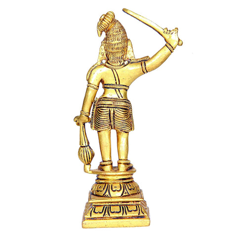 Divine Artz |  Madurai Veeran Idol | Madurai Veeran Statue | Madurai Veeran Silai Brass, Height 14.5 CM Gold Colour 1 Piece