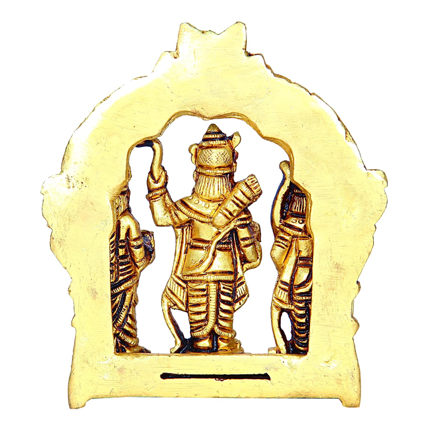 Divine Artz | Ram Darbar Statue Brass | Ram Darbar Murti Brass | Ramar Pattabhishekam Brass 10.5 CM Height Brass Gold Colour 1 Piece