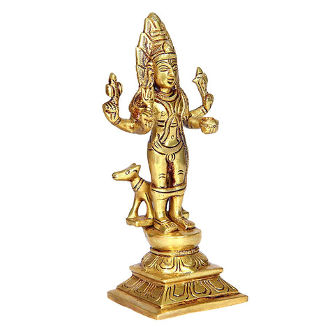 Divine Artz | Brass Kala Bairava Idol, 16Cm, Height Gold (1 Piece)