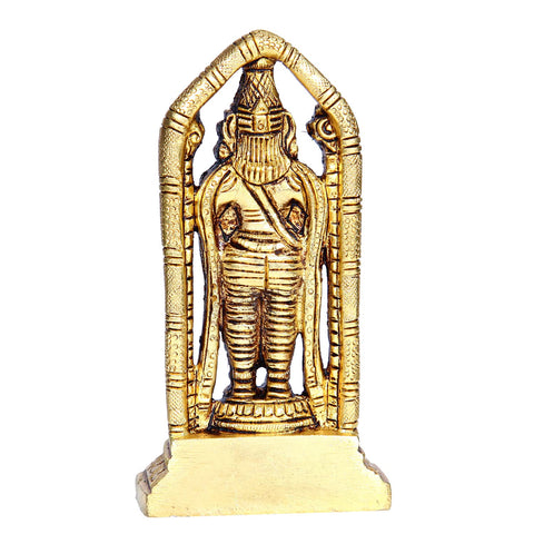 Divine Artz | Lord Venkateswara Idol Brass | Tirupati Balaji Idol Brass | Venkateswara Swamy Idol Brass, Medium, 11 cm, Gold Colour - (1 Piece)