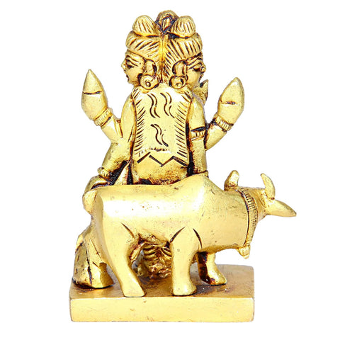 Divine Artz | Datta Murti Small | Dattatreya Idol Small | Dattatreya Murti Small | Datta Guru Murti Small | Dattatreya Idol Brass 8 CM Height Brass Gold Colour 1 Piece