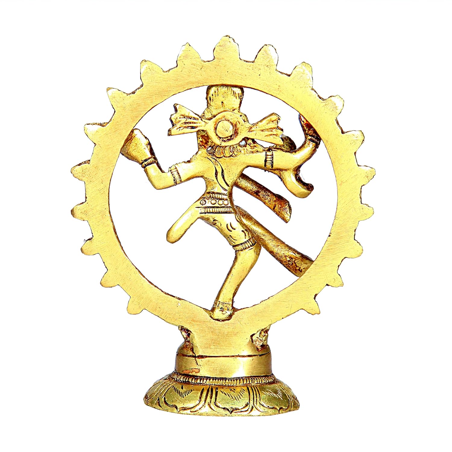 Divine Artz | Nataraj Statue Small | Nataraja Statue Small | Natarajar Statue Small Brass 10 CM Height, Gold Colour 1 No