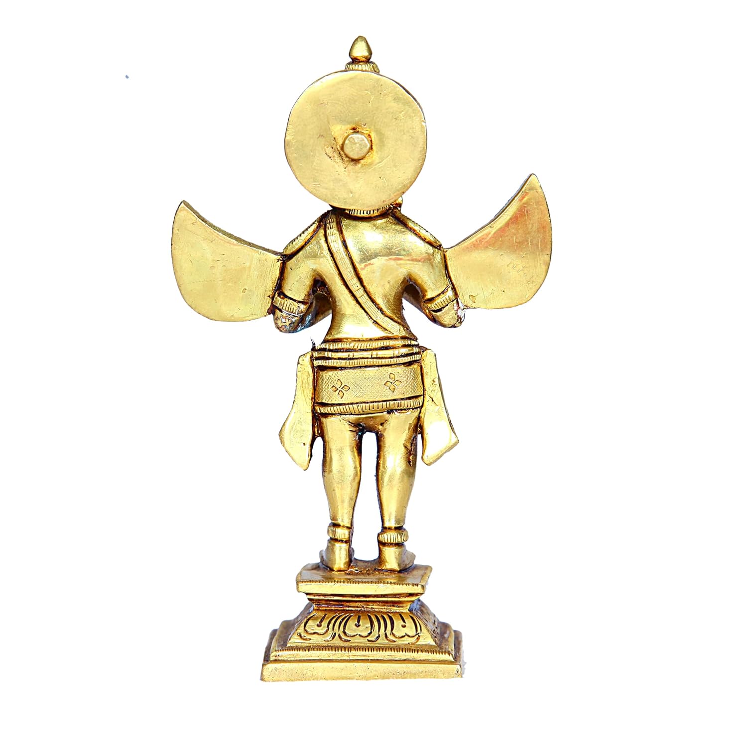 Divine Artz | Garudalwar Statue Brass | Premium Karudalwar Statue 13.5cm Height, Brass, Gold Colour, 1 Piece