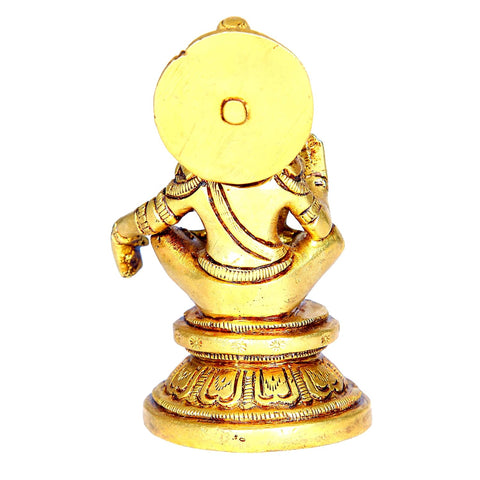 Divine Artz |  Lord Ayyappa Idol | Ayyappa God Idol | Lord Ayyappa Brass Idol | Ayyappa Swamy Idol Metal | Ayyappa Idol Brass, 9 CM Height, Gold Colour 1 Piece