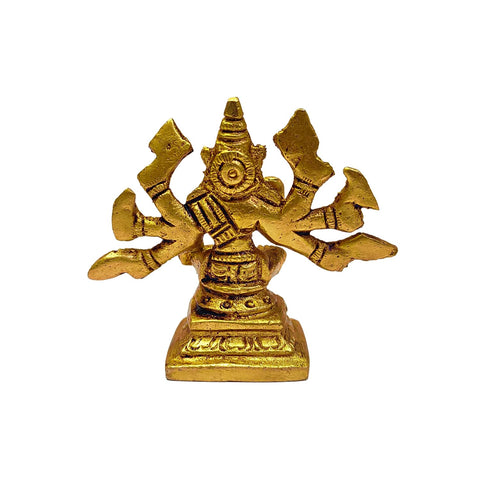 Divine Artz | Varahi Amman Idol Mini | Mini Varahi Amman Statue | Varahi Amman Silai Mini | Mini Varahi Statue Brass, 5.5 CM Height, Gold Colour, 1 No