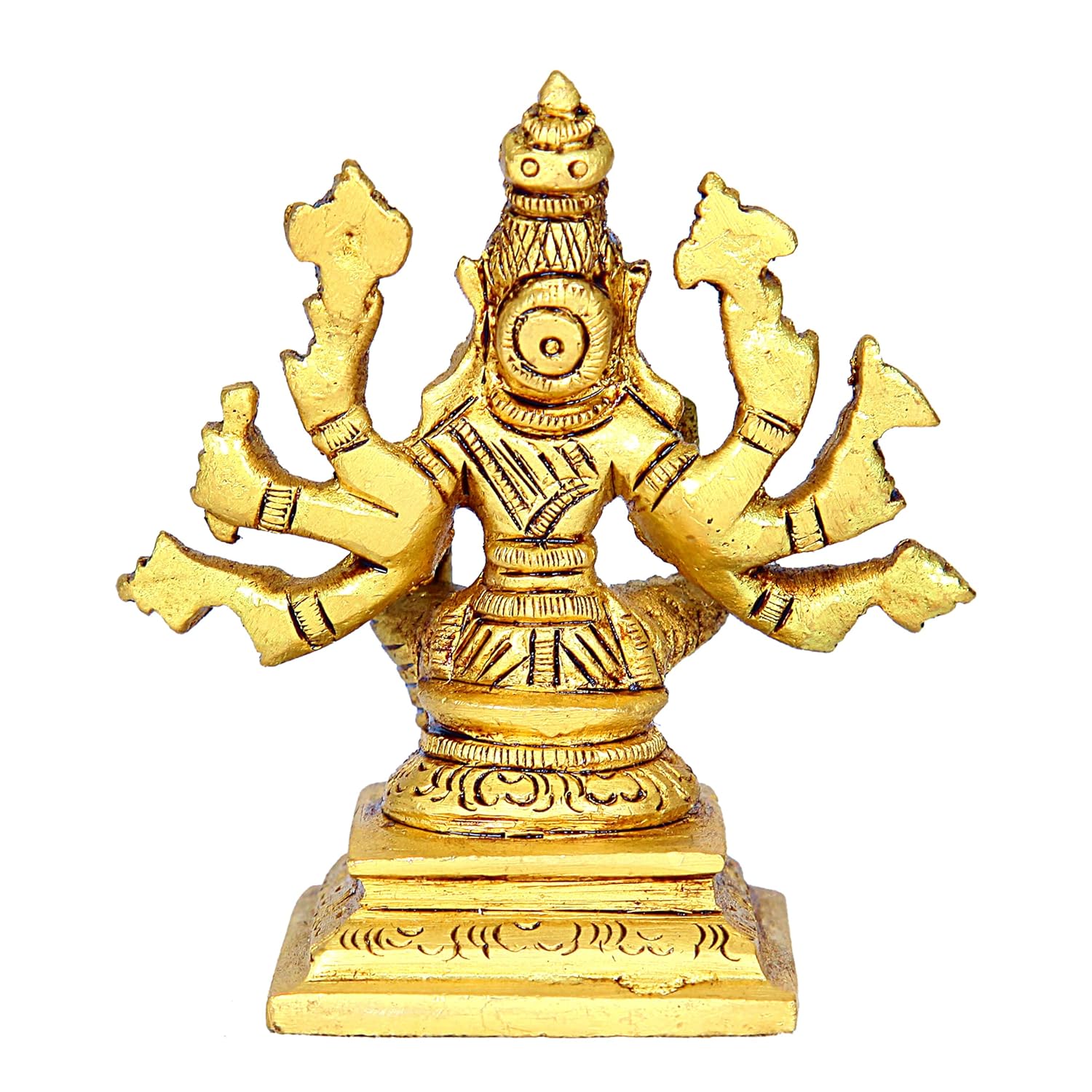 Divine Atrz | Small Varahi Amman Statue | Varahi Amman Silai Small | Small Varahi Statue | Varahi Amman Idol Brass 7.5 CM Height, Gold Colour 1 No